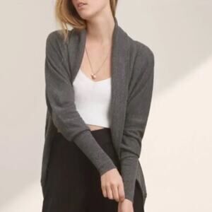 Wilfred Diderot Cocoon Sweatshirt Cardigan S Heather Grey Open‎ Front Wrap